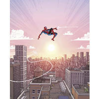 FOTOTAPETE SPIDER-MAN SWINGING  - Rosa, Design, Textil (200/250cm) - Marvel