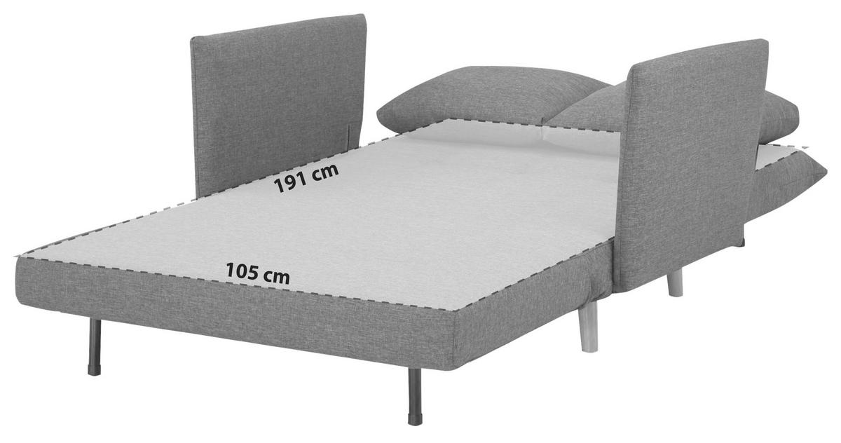 SCHLAFSOFA in Mikrofaser Dunkelgrau  - Dunkelgrau/Naturfarben, MODERN, Holz/Textil (109/83/91cm) - MID.YOU