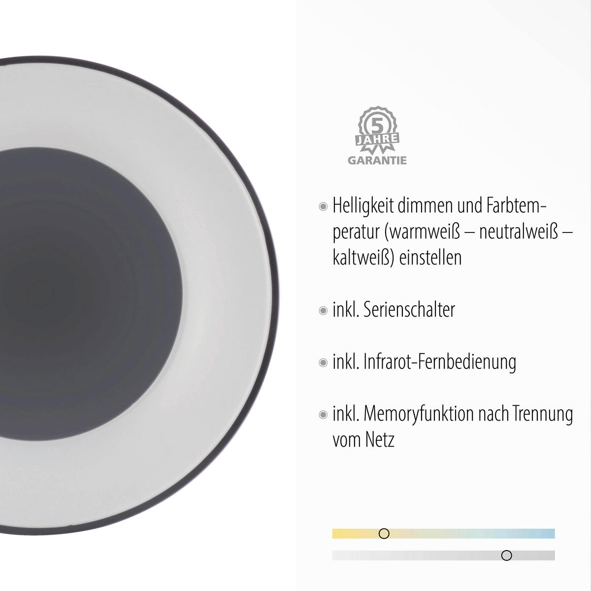 LED-DECKENLEUCHTE 48/7,8 cm   - Anthrazit, Basics, Kunststoff/Metall (48/7,8cm)