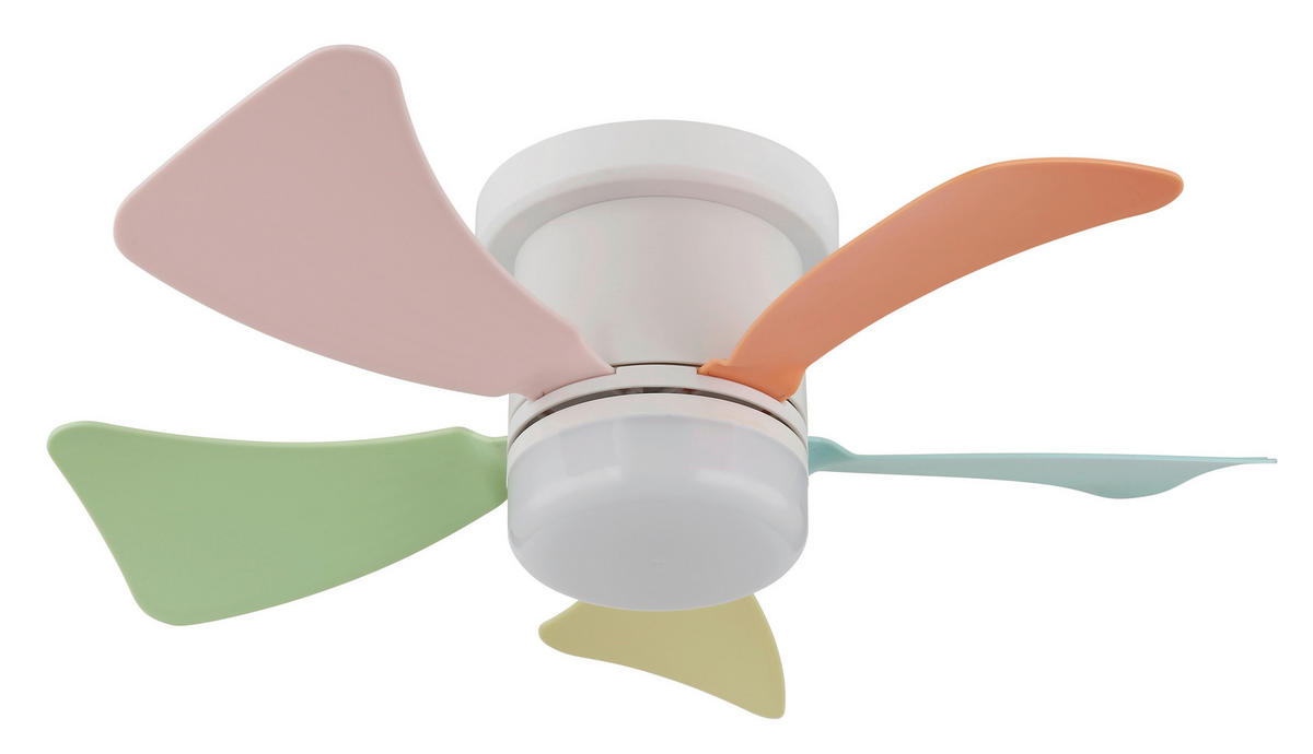 STROPNI VENTILATOR  HINES //3000-6500 K// - bela/večbarvno, Basics, kovina/umetna masa (40,6/13cm)