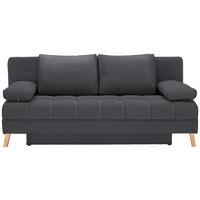 SCHLAFSOFA Flachgewebe Dunkelgrau  - Dunkelgrau/Naturfarben, Konventionell, Holz/Textil (195/90/90cm) - Cantus