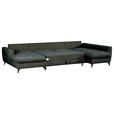 WOHNLANDSCHAFT Grau Chenille  - Schwarz/Grau, KONVENTIONELL, Textil/Metall (160/340/188cm) - Xora
