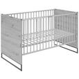 GITTERBETT Yunai 144,6/78/83,5 cm - Eichefarben/Anthrazit, Trend, Holzwerkstoff/Metall (144,6/78/83,5cm) - My Baby Lou