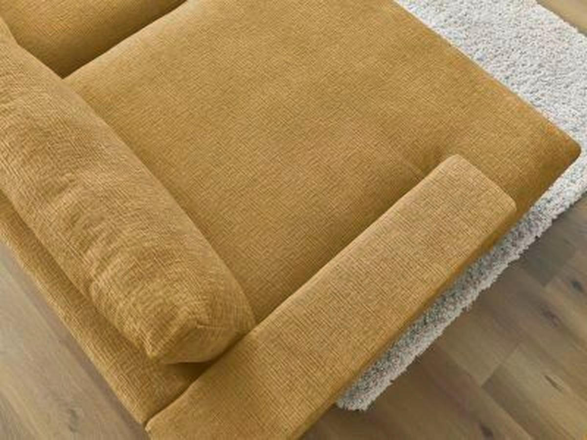 BIGSOFA LEONARD Struktur Gelb  - Gelb/Schwarz, MODERN, Kunststoff/Textil (234/77/159cm)