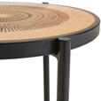 BEISTELLTISCH 40/40/59 cm Mangoholz massiv Naturfarben, Schwarz rund  - Schwarz/Naturfarben, Design, Holz/Metall (40/40/59cm) - Landscape