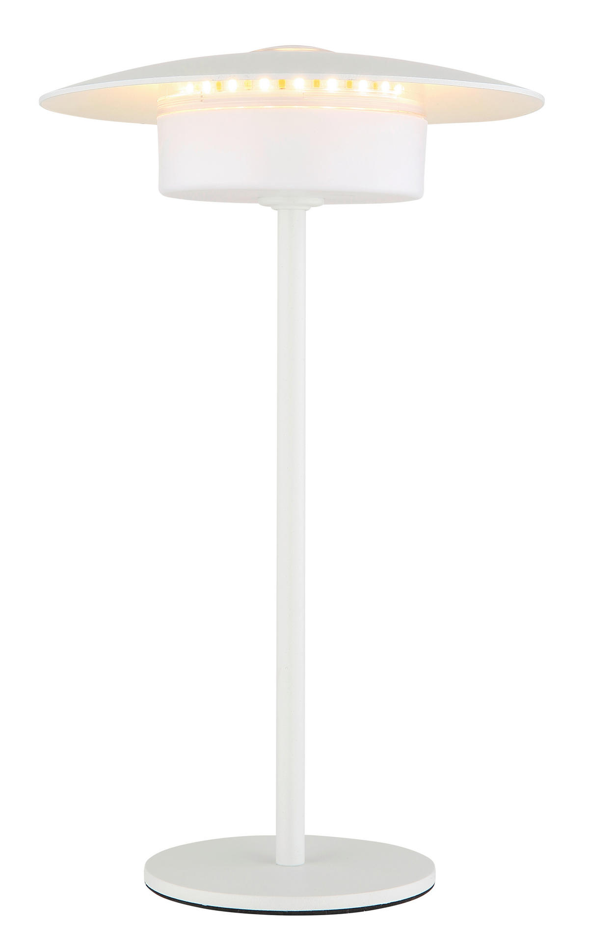 AKKU-TISCHLEUCHTE - Weiss, Design, Kunststoff/Metall (18/30cm) - Globo