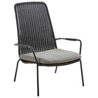 GARTEN-RELAXSESSEL Stahl  - Dunkelgrau/Schwarz, Design, Kunststoff/Textil (71/97/83cm) - Ambia Garden