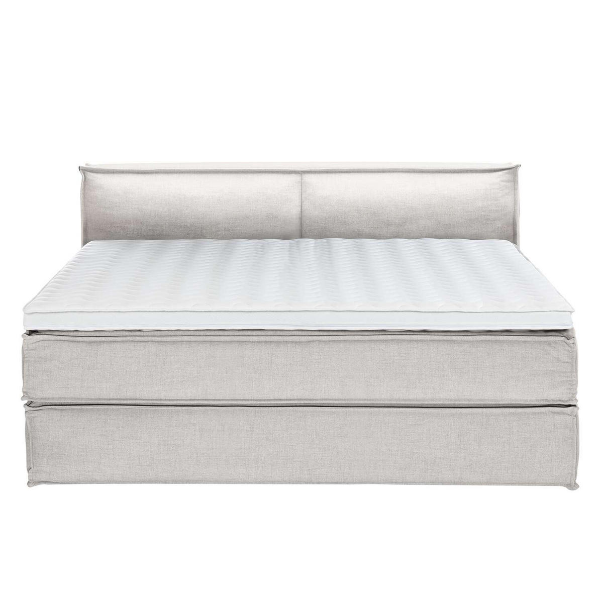 BOXSPRINGBETT 200/200 cm  in Creme  - Creme/Schwarz, Design, Textil (200/200cm) - home24