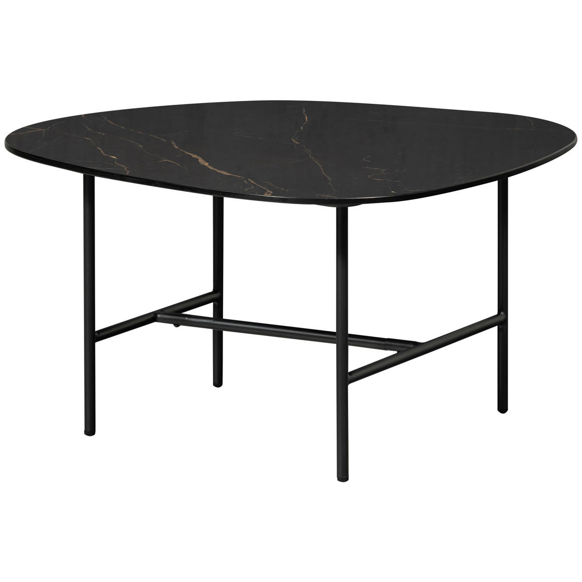 COUCHTISCH in Metall, Keramik 70/70/38 cm  - Schwarz, Design, Keramik/Metall (70/70/38cm) - Livetastic