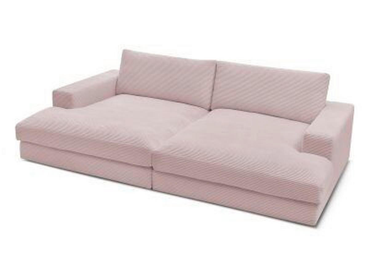 BIGSOFA LEONARD Cord Lila  - Lila/Schwarz, MODERN, Kunststoff/Textil (274/77/159cm)