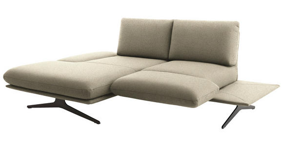 ECKSOFA  in Flachgewebe Beige  155/234 cm  - Beige/Schwarz, Design, Textil/Metall (155/234cm) - Dieter Knoll