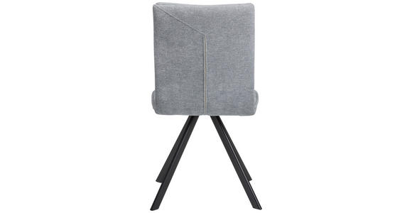 STUHL in Metall, Textil Blau, Grau, Schwarz - Blau/Schwarz, Design, Textil/Metall (47,5/92/59cm) - Cantus