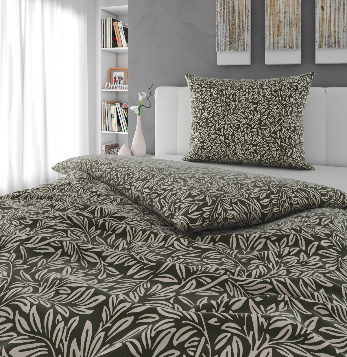 BETTWÄSCHE Satin 140/200 cm  - Grün, Design, Textil (140/200cm) - Novel