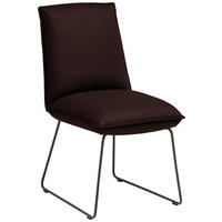 STUHL  Lederauswahl, Stoffauswahl, abwischbar  Echtleder  - Graphitfarben/Dunkelrot, Design, Leder/Metall (52/85/66cm) - Cassando