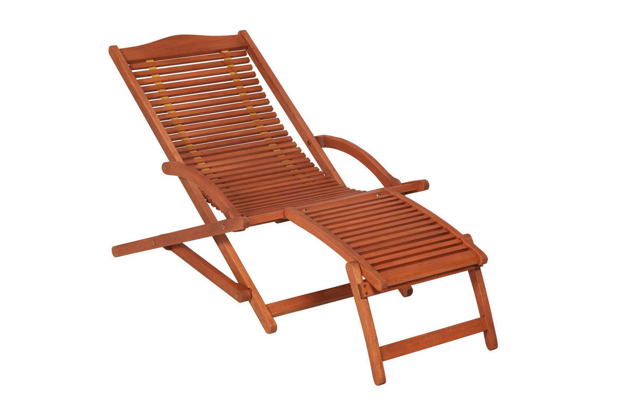 GARTENLIEGE 69/69/158 cm  - Eukalyptusholzfarben/Beige, KONVENTIONELL, Holz/Textil (69/69/158cm) - Gardenson