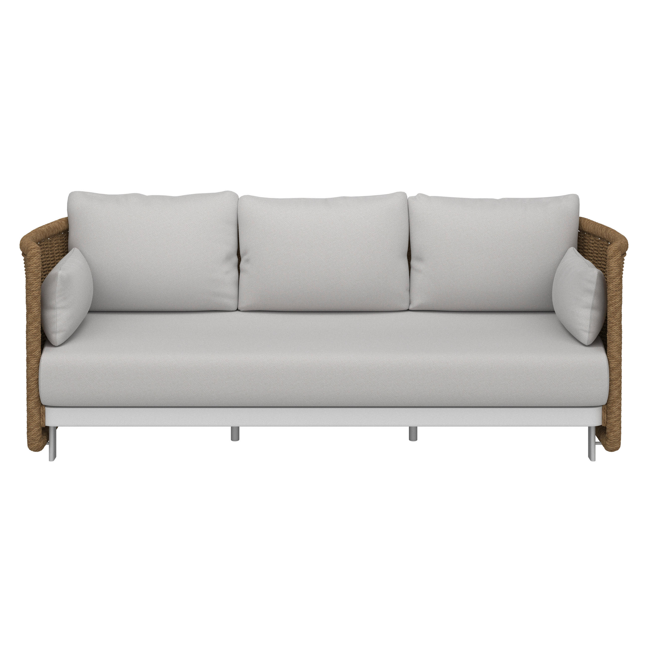 SOFA ZA BAŠTU  - bela/prirodna boja, Moderno, metal/tekstil (230/73/87cm) - Amatio