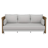 SOFA ZA BAŠTU  - bela/prirodna boja, Moderno, metal/tekstil (230/73/87cm) - Amatio