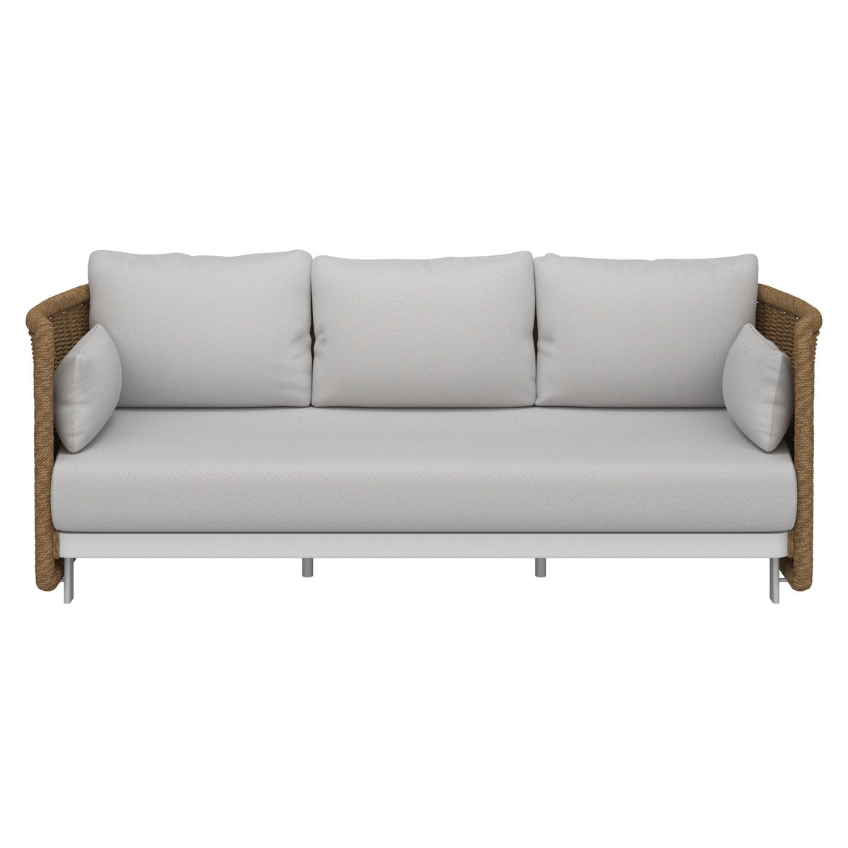 SOFA ZA BAŠTU  - bela/prirodna boja, Moderno, metal/tekstil (230/73/87cm) - Amatio