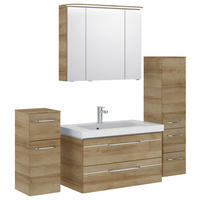 BADEZIMMER 5-teilig  in 152 cm  - Chromfarben/Eichefarben, KONVENTIONELL, Glas/Holzwerkstoff (152cm) - Pelipal