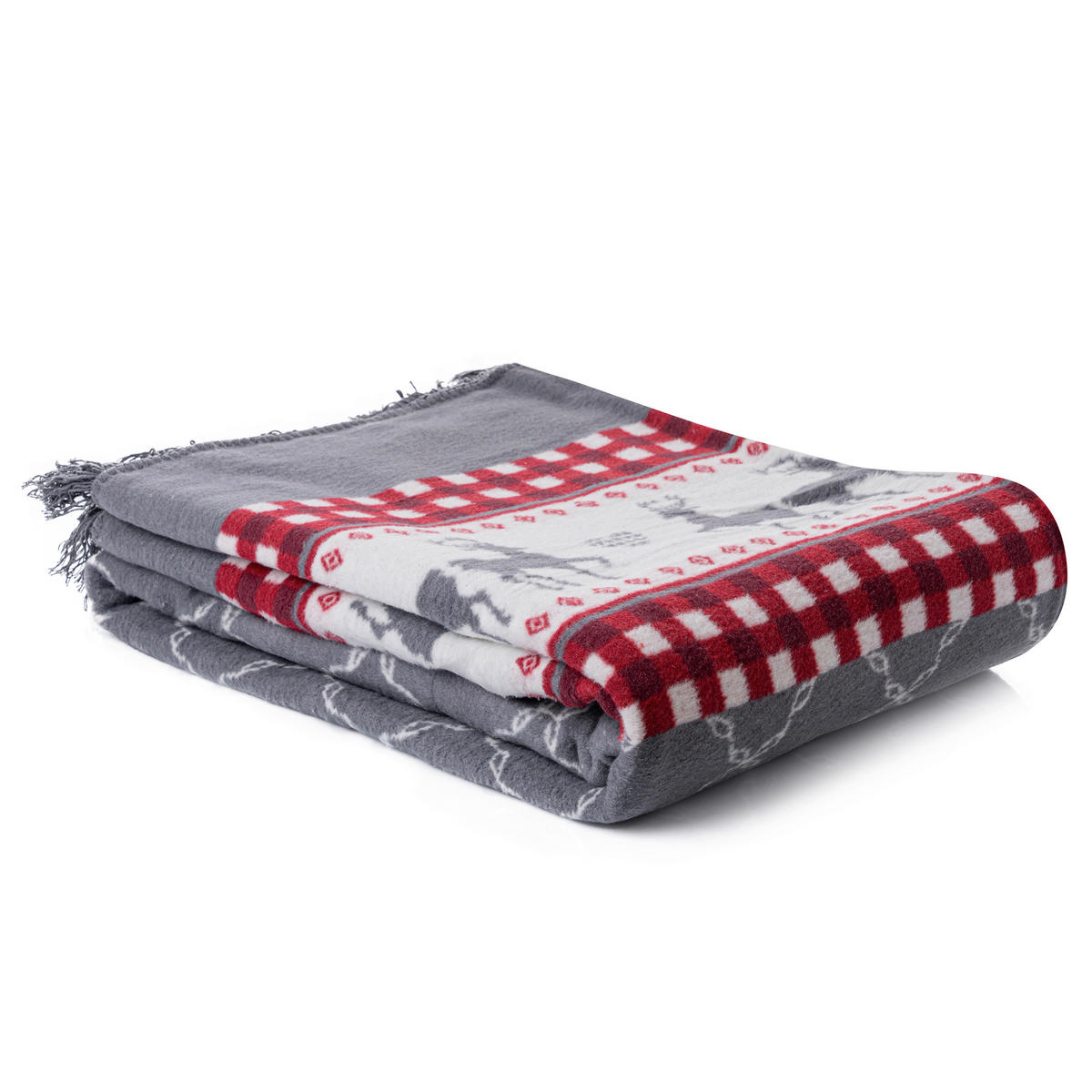 PLAID 180/220 cm  - Rot/Weiß, Basics, Kunststoff/Textil (180/220cm) - X-Mas