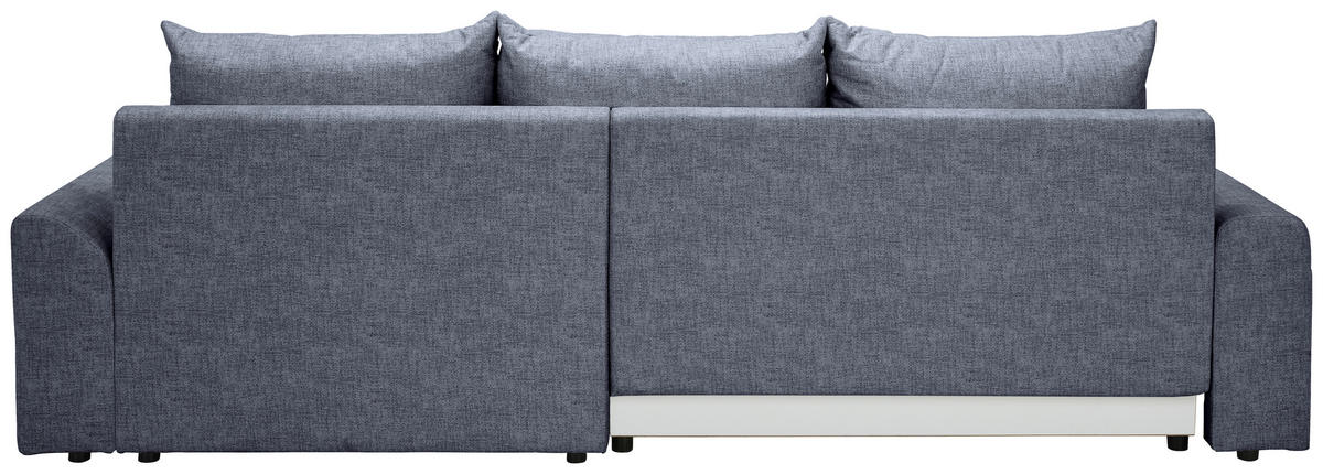 ECKSOFA in Mikrofaser Blau  - Blau/Schwarz, KONVENTIONELL, Kunststoff/Textil (295/169cm) - Carryhome