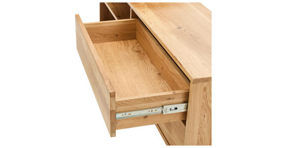 ECKSCHREIBTISCH 160/160/75 cm  in Eichefarben  - Eichefarben/Schwarz, Natur, Holz/Metall (160/160/75cm) - Linea Natura