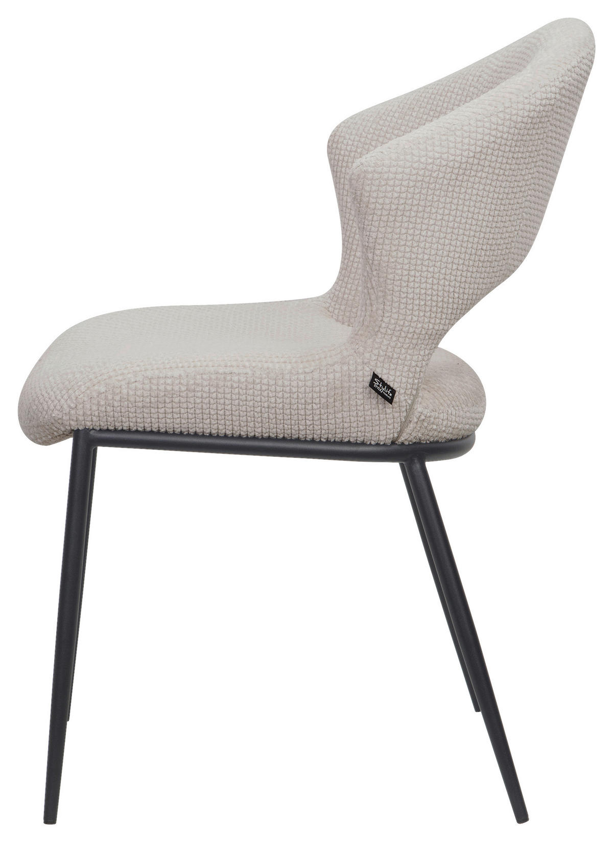 STUHL   Webstoff  Beige  - Beige/Schwarz, Design, Textil/Metall (56,5/83,5/63,5cm) - Stylife