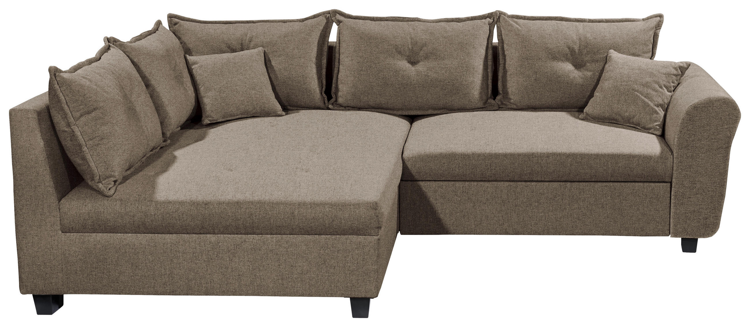 ECKSOFA in Webstoff Braun  - Schwarz/Braun, MODERN, Kunststoff/Textil (175/252cm) - Livetastic