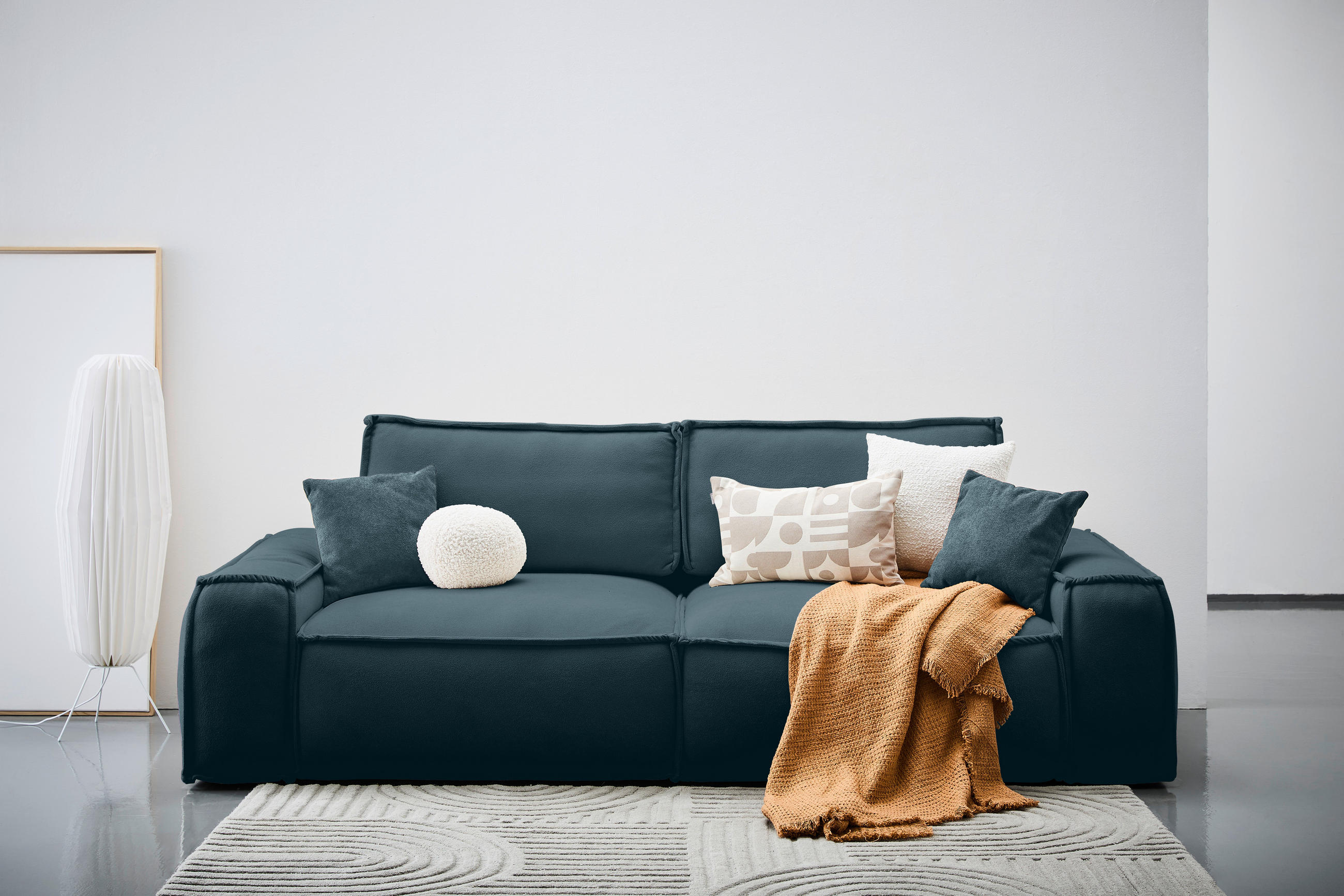 SCHLAFSOFA Webstoff Petrol  - Petrol/Schwarz, KONVENTIONELL, Kunststoff/Textil (256/83/115cm) - Carryhome