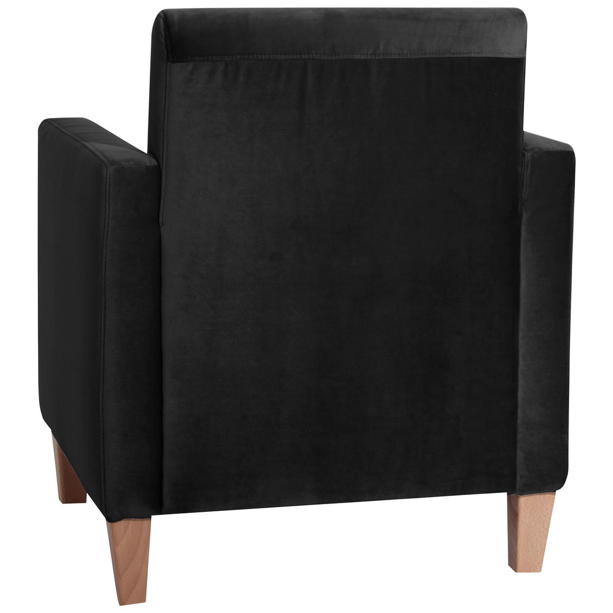 SESSEL Samt, Velours Schwarz    - Schwarz/Naturfarben, Design, Holz/Textil (71/81/70cm) - Max Winzer
