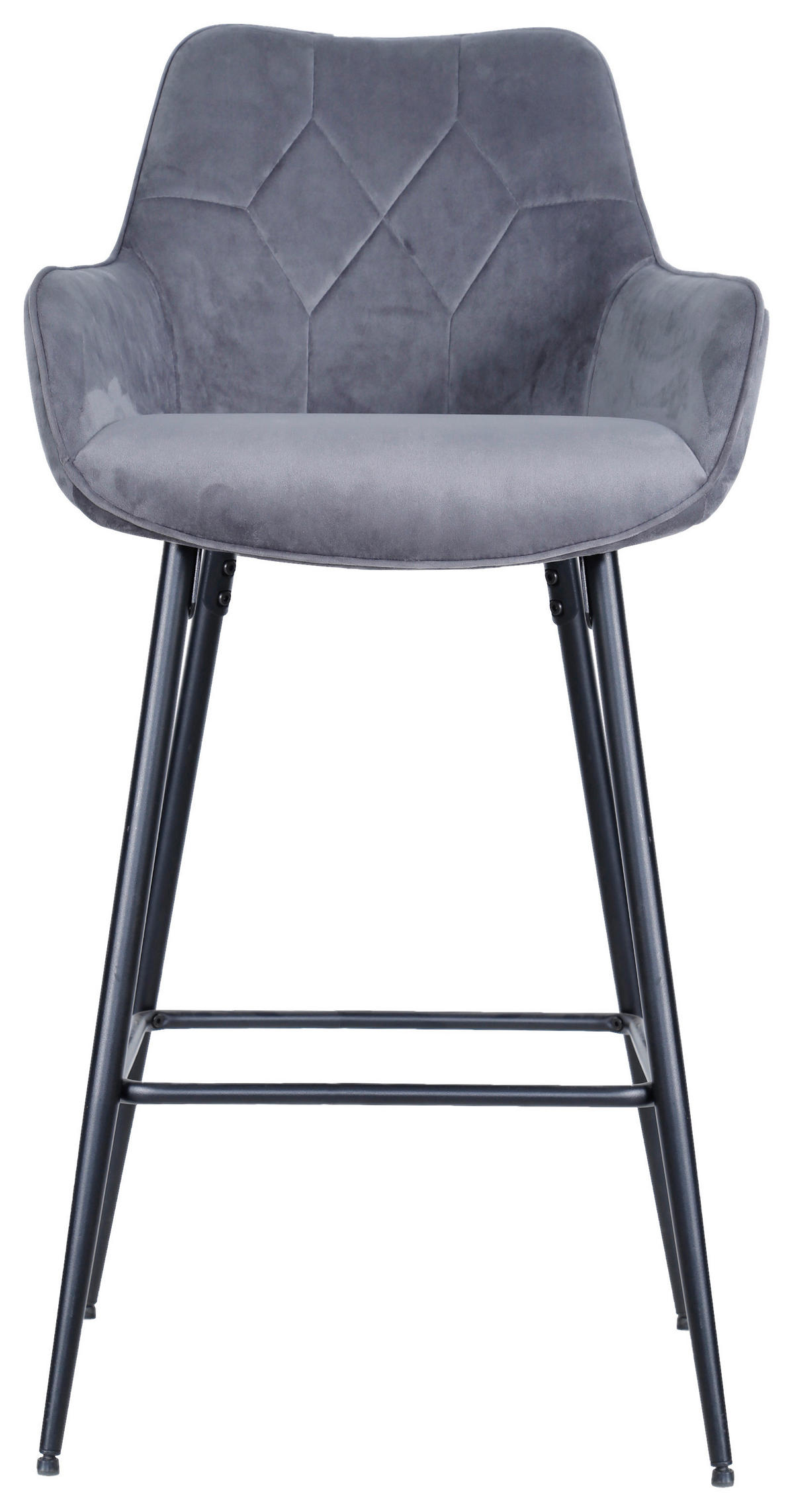 BARHOCKER in Grau, Schwarz  - Schwarz/Grau, MODERN, Holz/Textil (54/109/53cm) - MID.YOU