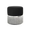 HOCKER in Metall, Textil, Holzwerkstoff Grau, Schwarz, Silberfarben  - Silberfarben/Schwarz, Basics, Holzwerkstoff/Textil (41/44,5/41cm) - Kayoom