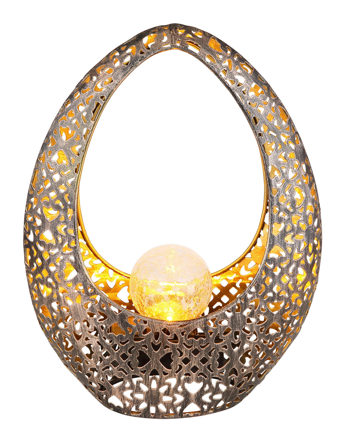 SVJETILJKA SOLARNA  - brončane boje/prozirno, Design, staklo/metal (21,5/9,5/27,5cm) - Globo
