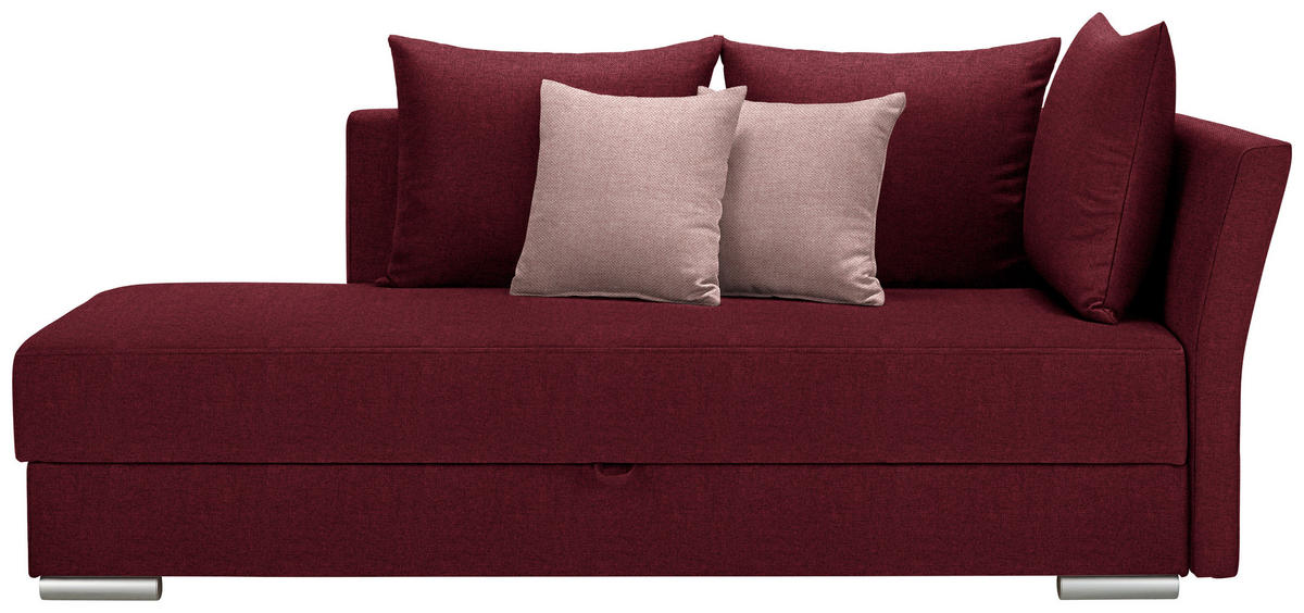 LIEGE  in Webstoff Bordeaux  - Chromfarben/Bordeaux, Design, Kunststoff/Textil (220/93/100cm) - Xora