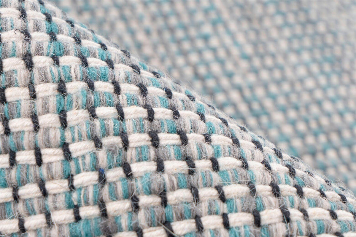 HANDWEBTEPPICH Wohnzimmer 170/240 cm Blau, Grau rechteckig  - Blau/Grau, Basics, Textil (170/240cm) - Kayoom