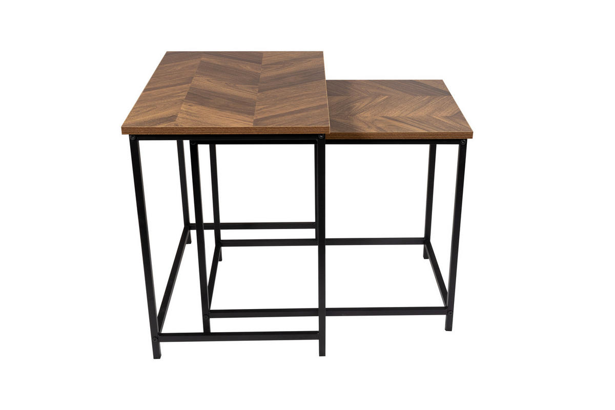 SET KLUB STOLIĆA smeđa, višebojno, crna, bukva kolonijalno smeđa, boje eukaliptusa, bež-smeđa  metal, drvni materijal  - višebojno/smeđa, Design, drvni materijal/metal (60/40/50-54,5cm) - MID.YOU