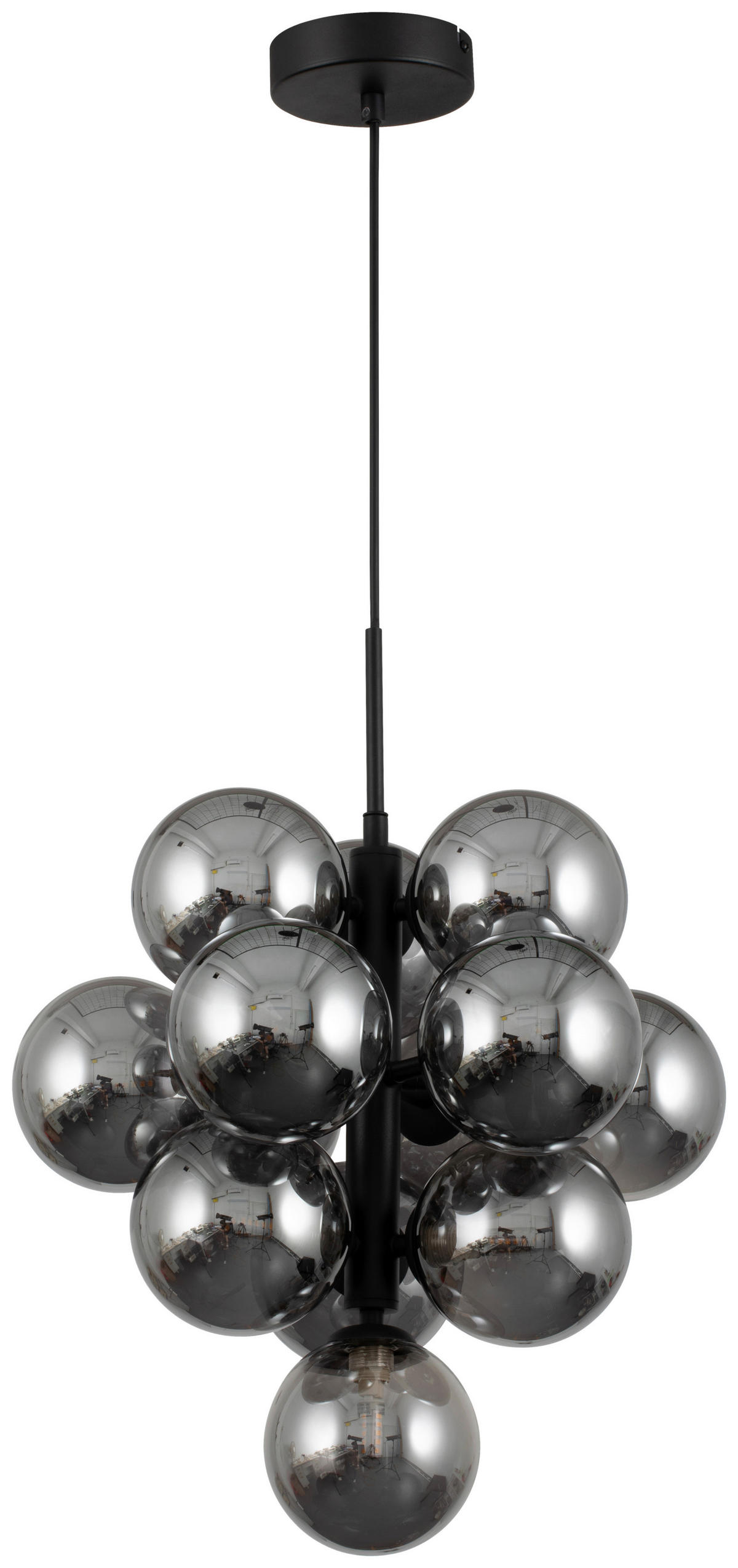 HÄNGELEUCHTE 40/153 cm  - Schwarz, Trend, Glas/Metall (40/153cm) - Novel