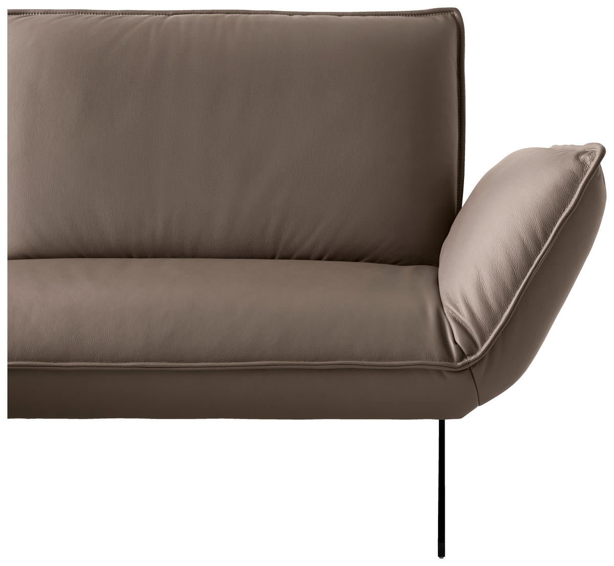ECKSOFA Braun Echtleder Rücken echt  - Beige/Schwarz, Design, Leder/Metall (149/290cm) - Koinor
