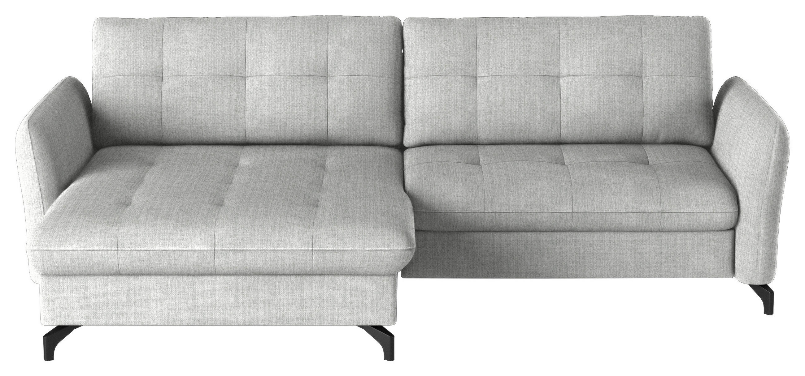 ECKSOFA in Flachgewebe, Leinenoptik Silberfarben  - Silberfarben/Schwarz, Design, Textil/Metall (170/242cm) - Xora
