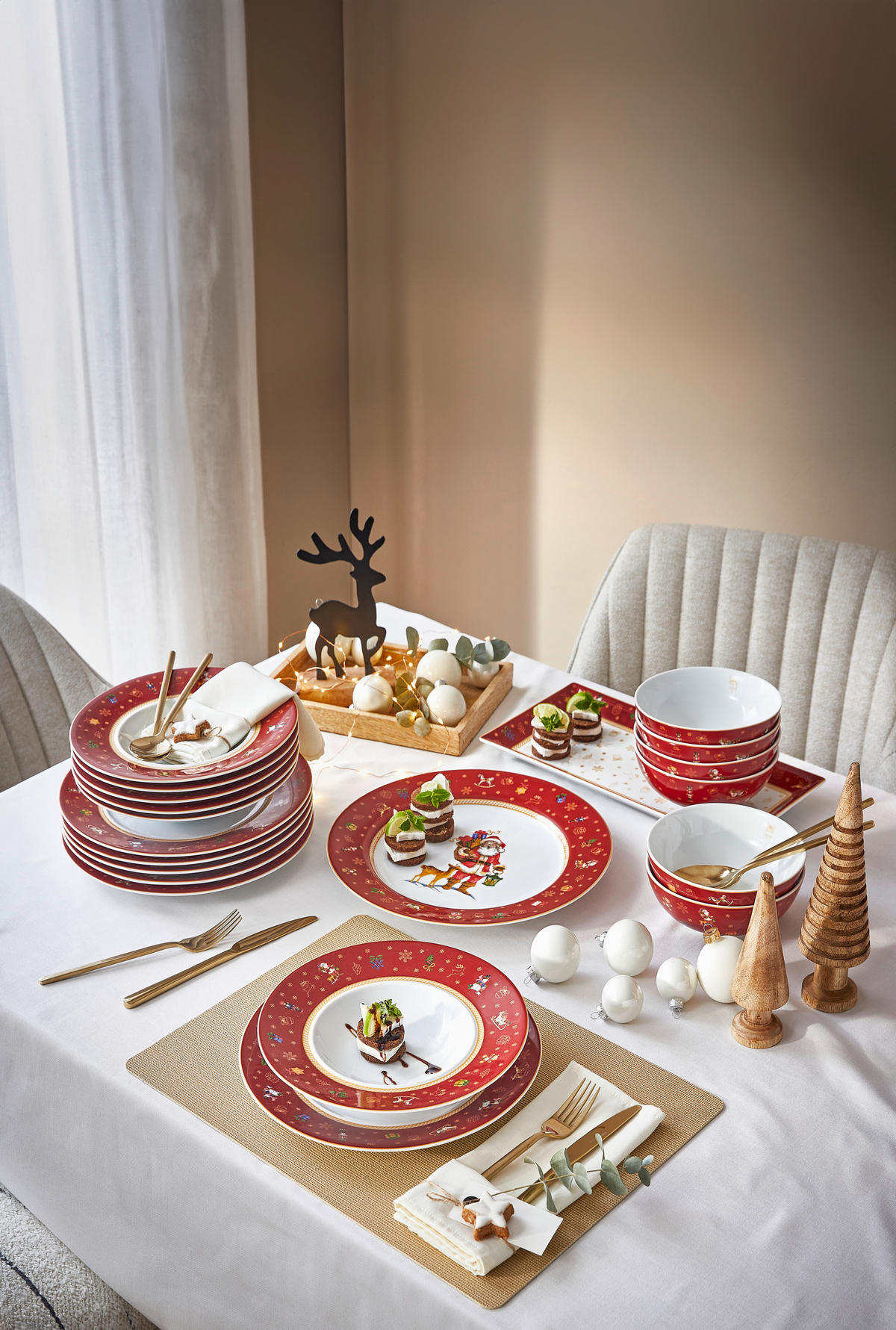 SERVERINGSTALLRIK CHRISTMAS TOYS   18/36 cm   - röd, Klassisk, keramik (18/36cm) - X-Mas