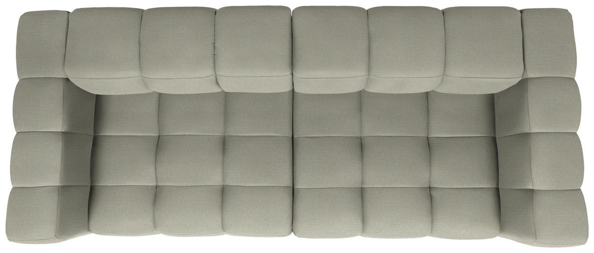 BIGSOFA  in Flachgewebe, Leinenoptik Naturfarben  - Schwarz/Naturfarben, Design, Textil/Metall (262/66/113cm) - Belluti