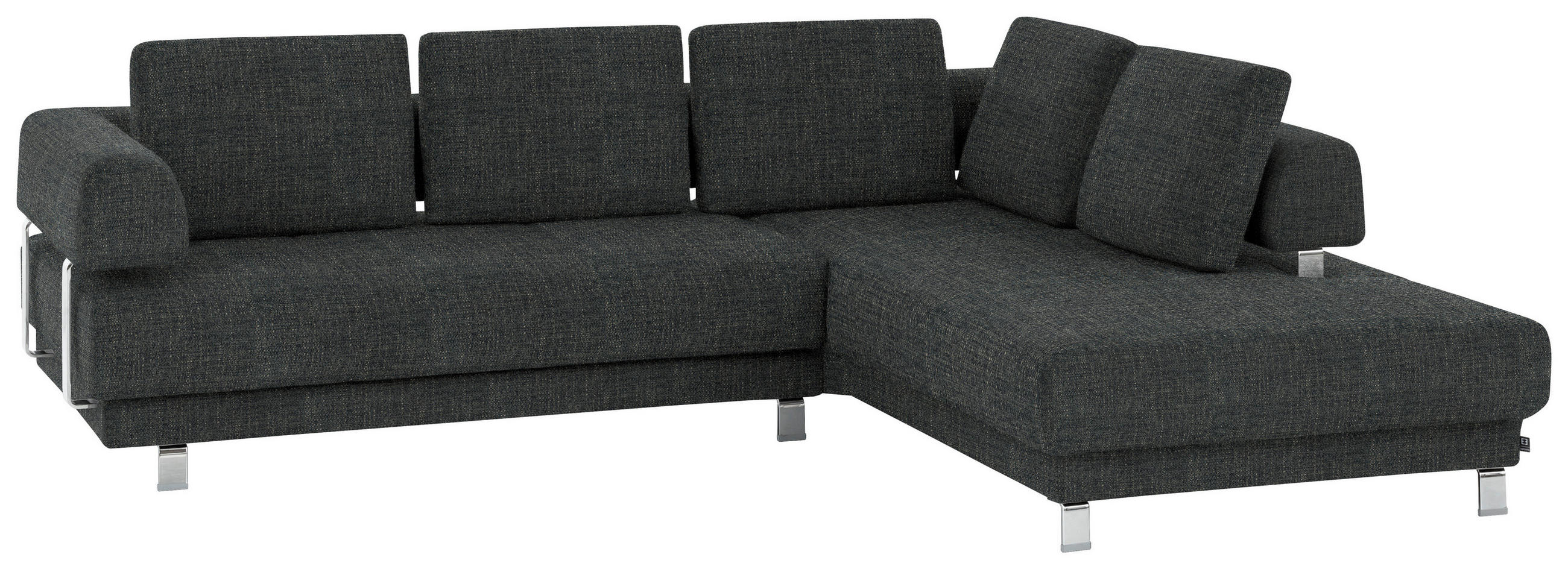 ECKSOFA Anthrazit Chenille  - Anthrazit, Design, Textil/Metall (277/235cm)