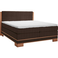 BOXSPRINGBETT 200/200 cm  in Buchefarben, Dunkelbraun  - Dunkelbraun/Buchefarben, Natur, Holz/Textil (200/200cm) - Linea Natura