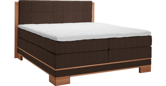 BOXSPRINGBETT 180/200 cm  in Buchefarben, Dunkelbraun  - Dunkelbraun/Buchefarben, Natur, Holz/Textil (180/200cm) - Linea Natura