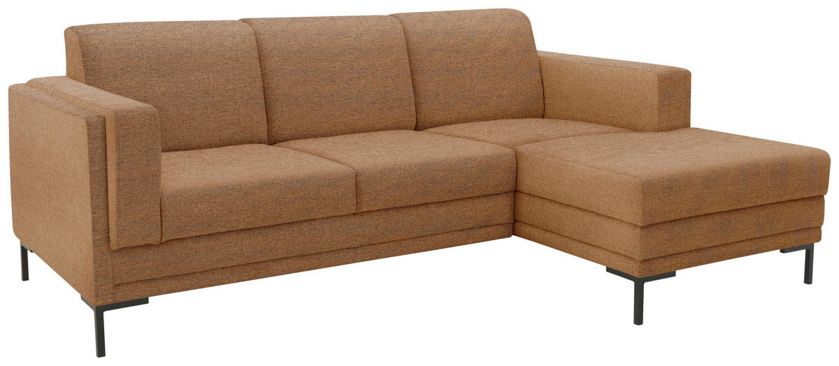 ECKSOFA Looks VII Messingfarben Webstoff  - Messingfarben/Schwarz, Design, Textil/Metall (214/146cm) - LOOKS by W.Joop