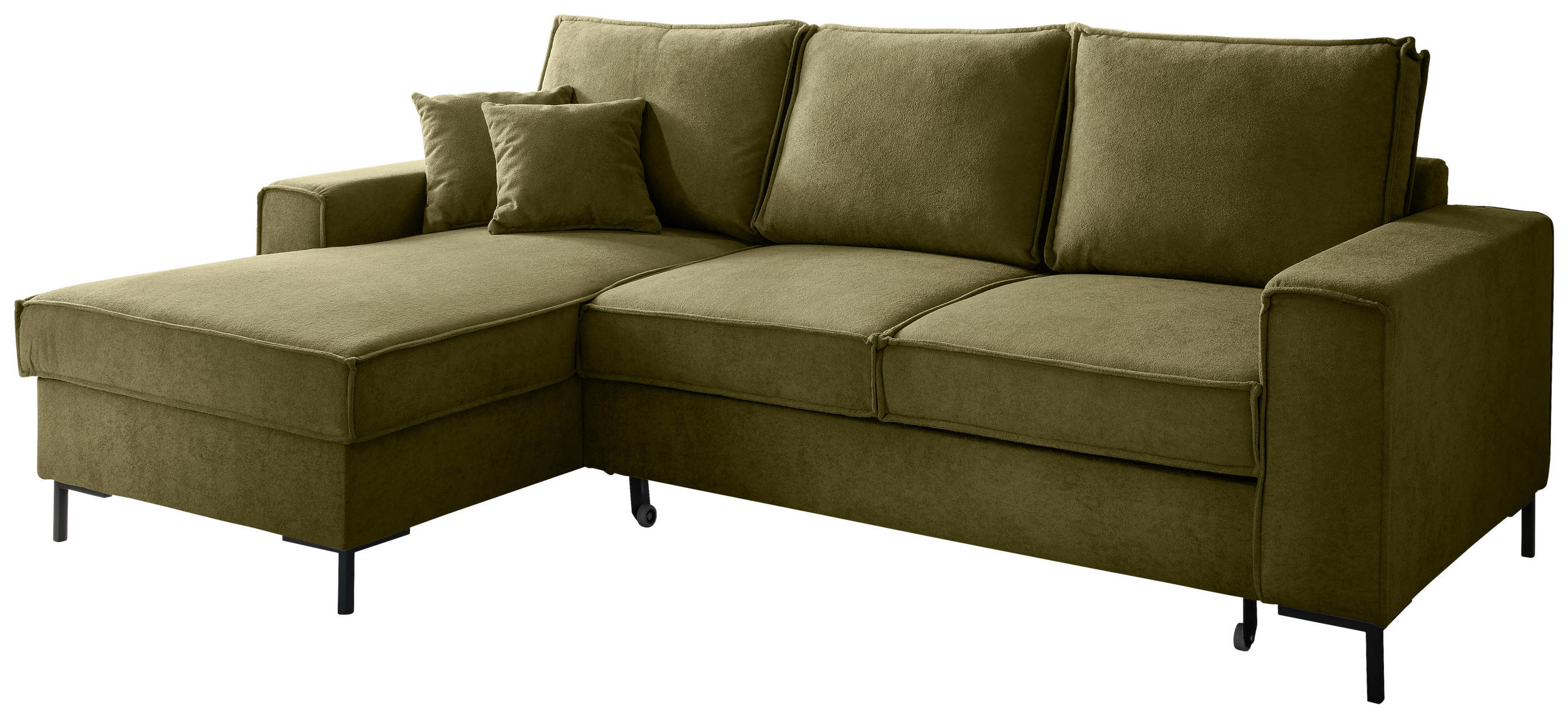 ROHOVÁ SEDAČKA, textil, zelená - černá/zelená, Moderní, kov/textil (150/240cm) - Livetastic
