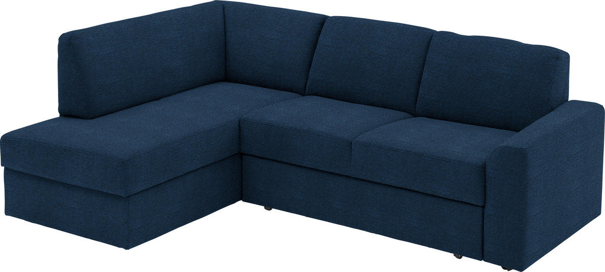 ECKSOFA in Webstoff Dunkelblau  165/224 cm  - Schwarz/Dunkelblau, KONVENTIONELL, Kunststoff/Textil (165/224cm) - Xora