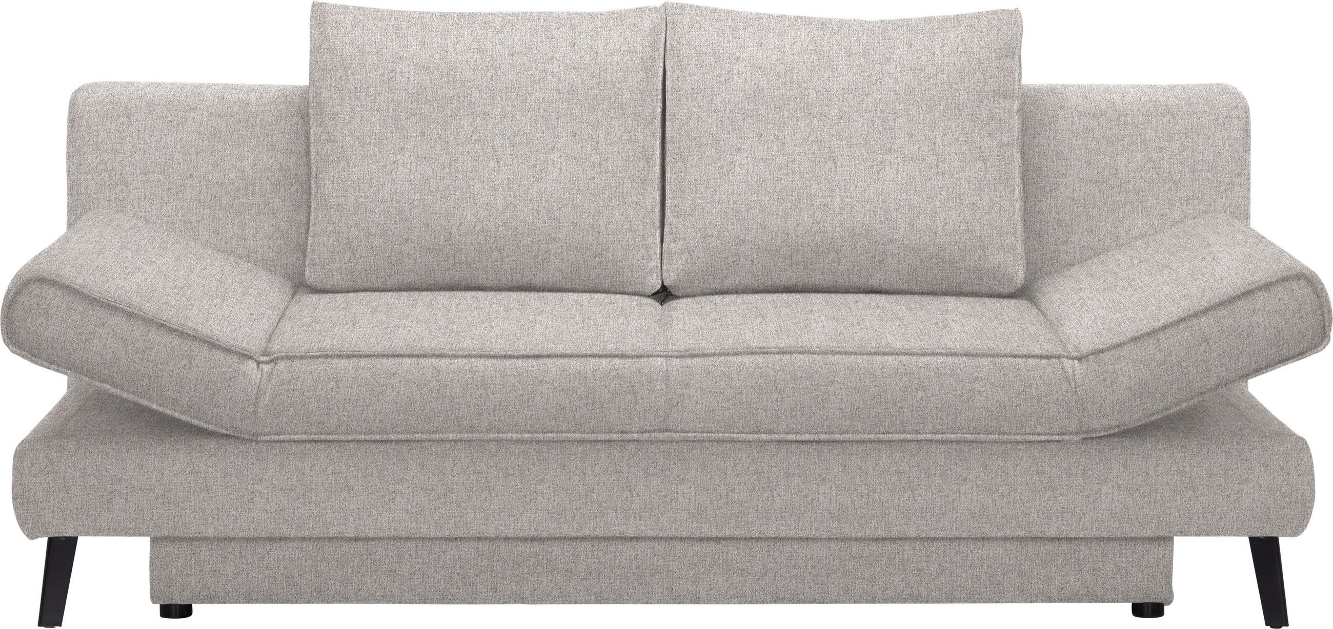 SCHLAFSOFA in Webstoff Hellgrau  - Hellgrau/Schwarz, Design, Textil/Metall (200/85/90cm) - Xora