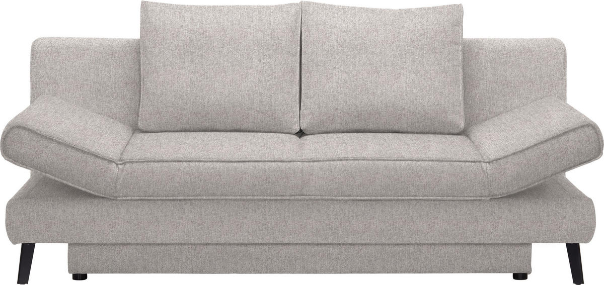 SCHLAFSOFA in Webstoff Hellgrau  - Hellgrau/Schwarz, Design, Textil/Metall (200/85/90cm) - Xora
