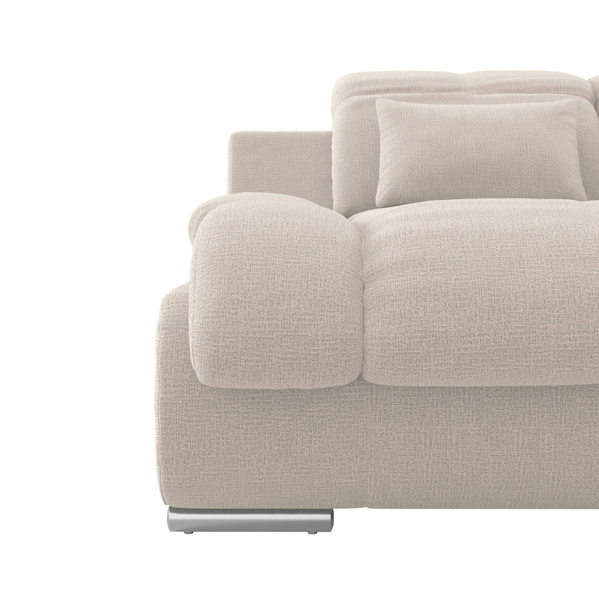 WOHNLANDSCHAFT MULTI Naturfarben Chenille  - Chromfarben/Naturfarben, MODERN, Textil/Metall (184/345/228cm) - Livetastic